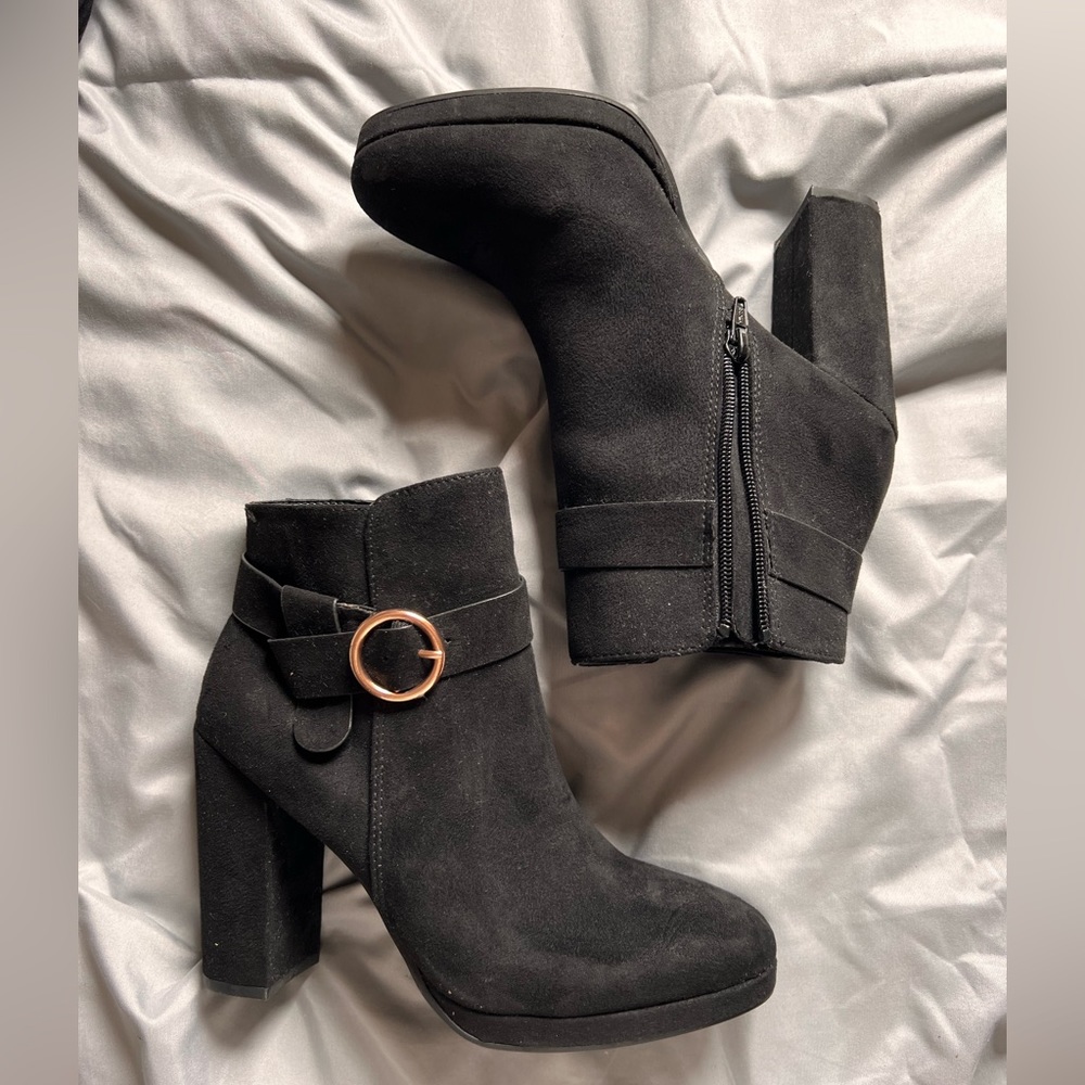Lauren Conrad Black Heeled Boots